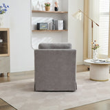 29.92'' Swivel Accent Chair, Upholstered Skirted Swivel Chair with Removable Back Cushion, 360 W1852P202089