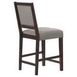 Grey and Espresso Stool with Footrest B062P153903