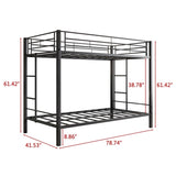 Metal Bunk Bed Twin Over Twin, Heavy Duty Twin Bunk Beds with shelf and Slatted Support No Box W840107070