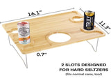 Portable Bamboo Wine Picnic Table Folding Outdoor Snack & Cheese Tray with 4 Glass Holders Ideal 01832325