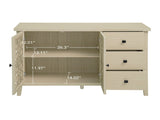 Hollowed-out Cabinet with 2 Door 3 Drawers, American Furniture, Suitable for Bedroom, Living Room, W688P223034