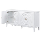 TREXM Retro Sideboard door with Circular Groove Design Round Metal Door Handle for Entrance, Dinning WF307723AAK