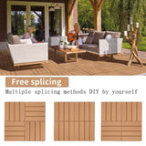 Plastic Interlocking Deck Tiles, 11.8"x11.8", Patio Flooring Outdoor Waterproof All W2882P204155