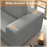 108'' Modular Sectional 3-Seater Cloud Sofa,Corduroy Convertible Sofa Bed ,living room. 05720410