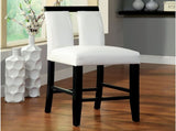Set of 2 Chairs Black And White Leatherette Beautiful Padded Counter height Chairs Slit Back Design HS11CM3559PC-ID-AHD