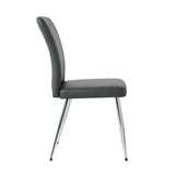Modern Charcoal PU dining chair, cloth upholstered chair, electroplated metal chair legs, suitable W210P224293