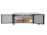 Orikool 67 IN Commercial Pizza Prep Table with a Built-in Refrigerator 20.3 Cu.Ft, Butcher Block W2095126126