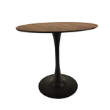 31.5" Walnut color Round Dining Table, Tulip Table Kitchen Dining Table 2-4 People with MDF Table W2189P303505