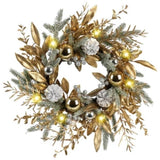 ZNTS Christmas Wreath 20 Inch Christmas Door Decorations Wreath with Warm Lights 93426640