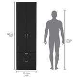 Vico 76" High Armoire Wardrove Closet with 2 Drawers, Double Door Cabinet , One Shelf and Hanging B200P188837