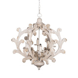 6 - Light Wood Chandelier, Hanging Light Fixture with Adjustable Chain for Kitchen Dining Room Foyer W2078138924