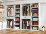 Freestanding Closet System, Stand-Alone Wardrobe with 6 open Shelves,74.8'' Heigh Closetwith 1 Wood W331P280699