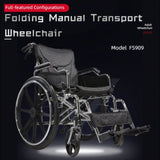 Folding Manual Transport Wheelchair, 20 " Seat With Front and Rear Locking Hand Brakes, 24 " Quick W3121P297087