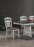 Contemporary Antique White Side Chairs Upholstered Cushion Seat Ladder Back 2pc Dining Chairs B011P251644
