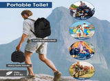 Height Adjustable Collapsible Portable Toilet, Retractable Fish Scale Structure Camping Potty with 59409255