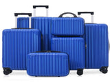 6-Piece Luggage Set, Durable Hardshell ABS Suitcase with Spinner Wheels, TSA Lock, Side Hooks, N730P354689D