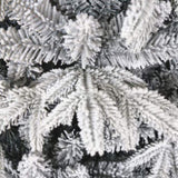 Snow Flocked Christmas Tree 7ft Artificial Hinged Pine Tree with White Realistic Tips Unlit W49819948
