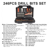 246 pcs inch drill sets Fried Dough Twists drill woodworking drill cement drill bit bit tapper set 53369346
