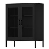 ZNTS Metal Storage Cabinet with Mesh Doors, Steel Display Cabinets with Adjustable Shelves for Bathroom 84487267