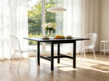 Black Drop Leaf Dining Table, Folding Design, Compact Kitchen Table for Small Spaces 53672795