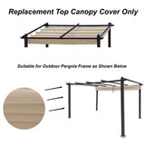 ZNTS Replacement Canopy Top Cover Fabric for 13 x 10 Ft Outdoor Patio Retractable Pergola Sun-shelter W419P144895