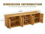 67-inch modern wavy sideboard, curved contour design storage cabinet, 6-door cabinet with storage W1162P339092