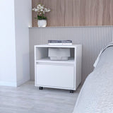 White 1-Drawer Nightstand B062P175808