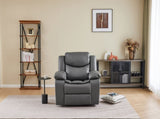 GREY COLOR AIR LEATHER RECLINER CHAIR WITH VIBRATION AND HEATING B2766P488713