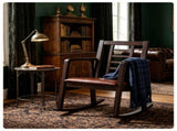 Heavy-Duty Solid Wood Rocking Chair, Ergonomic Accent Armchair with Breathable Ladder Back for 58972745