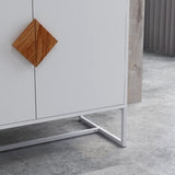 Solid wood square shape handle 2 doors sideboard W28222273
