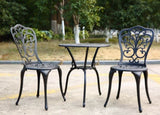 Best Choice Products 3-Piece Outdoor Rust-Resistant Cast Aluminum Patio Bistro Set Black W640P250968