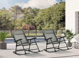 Outdoor Rocking Chair Set of 2, Folding Patio Lawn Rockers with Headrests for Yard, Deck & Backyard, 91920924