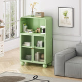 45.28" H Cabinet, Bathroom Floor Cabinet with Glass Door and Shelves, Freestanding Display W757P205952