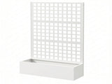 White 43" x 16" x 70" Galvanized Planter Box Raised Garden Bed with Trellis for Vines & Climbing 12825687