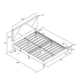 Queen Size Upholstered Platform Bed Frame ,Wood Slat Support, Easy Assembly,Grey W311110545