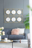 3 Mirror Piece Wall Mirror in Gold Rectangular Frame, Home Wall Decor for Bedroom Living Room, W2078124320