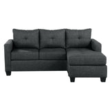 ZNTS Unique Style Dark Gray Color 1pc Reversible Sofa Chaise Lenin-Like Fabric Upholstered Track Arms B01154012