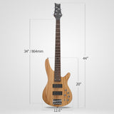 ZNTS 44 Inch GIB 5 String H-H Pickup Laurel Wood Fingerboard Electric Bass 24572750