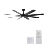 ZNTS 72 inch Ceiling Fans no Light with Remote Control, 8 Reversible Blade, Quiet DC Motor, Timer W2352P221668