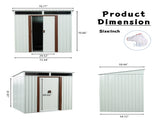 6ft x 5ft Outdoor Metal Storage Shed White W54071040