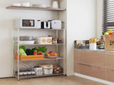 4-Layer Adjustable Shelf Iron Household Shelf without Wheels 35.43*13.78*55.12in Silver-Gray 33974841