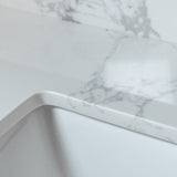 Montary 37inch bathroom vanity top stone carrara white new style tops with rectangle undermount W50921988