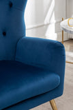 Sovarol Velvet Button-Tufted Wing Back Accent Chair, Blue T2574P164251
