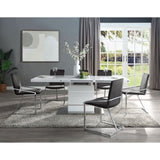 Grey and Chrome Side Chair with Metal Base B062P209297