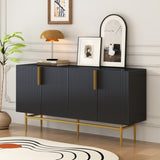 Modern Elegant 4-door Sideboard Gold Metal Handle Buffet Cabinet for Dining Room, Living Room, 38101165