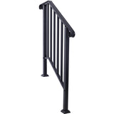 Handrails for Outdoor Steps, Fit 2 or 3 Steps Outdoor Stair Railing, Picket2 Wrought Iron Handrail, W465124223