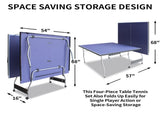 8ft Mid-Size Table Tennis Table Foldable & Portable Ping Pong Table Set for Indoor & Outdoor Games 37877415