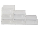 Shoe Storage Boxes 6 Pack Clear Plastic Stackable - White 43244140