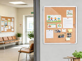 36"x24" Enclosed Cork Bulletin Board with Aluminum Frame, Lockable Acrylic Door Display Case with 2 60196498