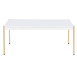 ZNTS White and Gold Rectangle Coffee Table B062P181416